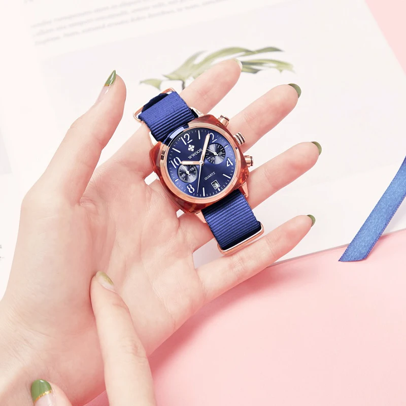 Часы наручные WWOOR женские кварцевые брендовые Роскошные повседневные