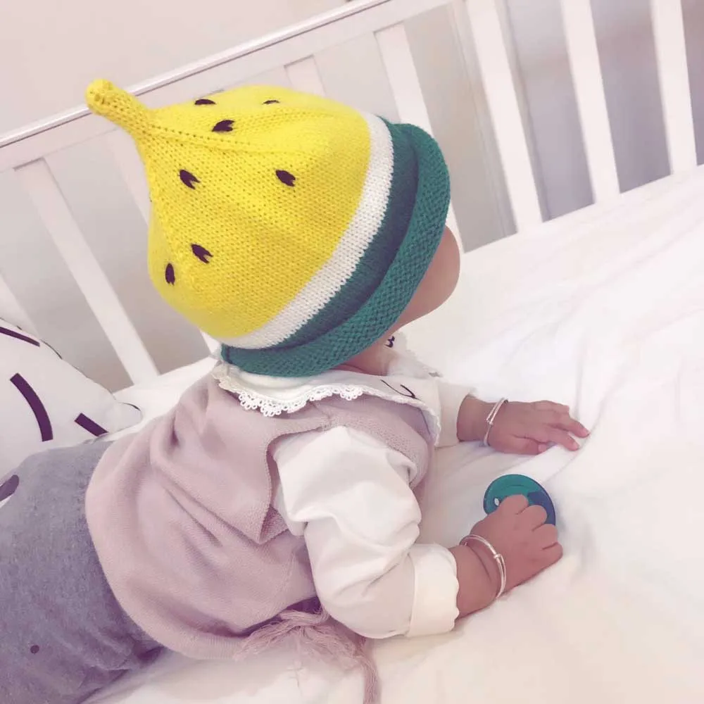 Spring Autumn Winter Warm Baby Clothes Hat Caps Kids Girl Boy Watermelon Crochet Knit Beanie Cap Children's hat | Детская одежда и