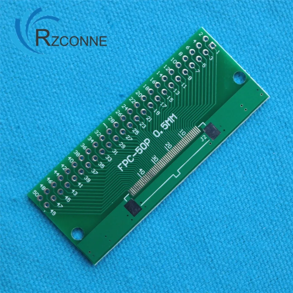 3pcs/lot 50P FFC FPC Adapter Plate 0.5MM/1.0MM Pitch to 2.54mm 50Pin Flat Cable Socket Connector for PCB Board TFT LCD new | Компьютеры и