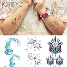 3D Акварельная сова, медуза, флэш-тату, дети, рука, НЛО, временная татуировка, для женщин, искусственная детская Водонепроницаемая татуировка, мультяшный