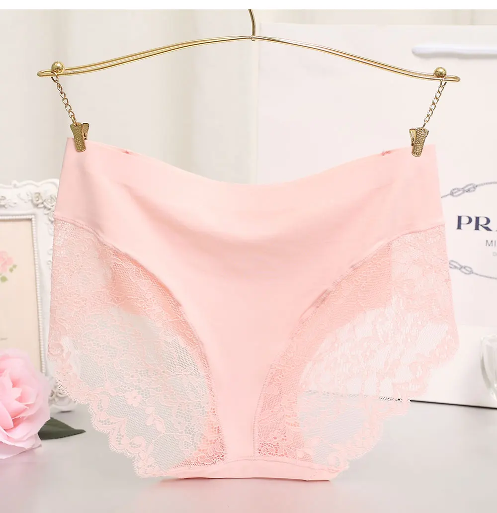 Новые женские шелковые трусики, M-XL, кружевное сексуальное нижнее белье, бесшовное белье, средняя посадка, полые тонкие трусы, удобные трусы из дышащего материала