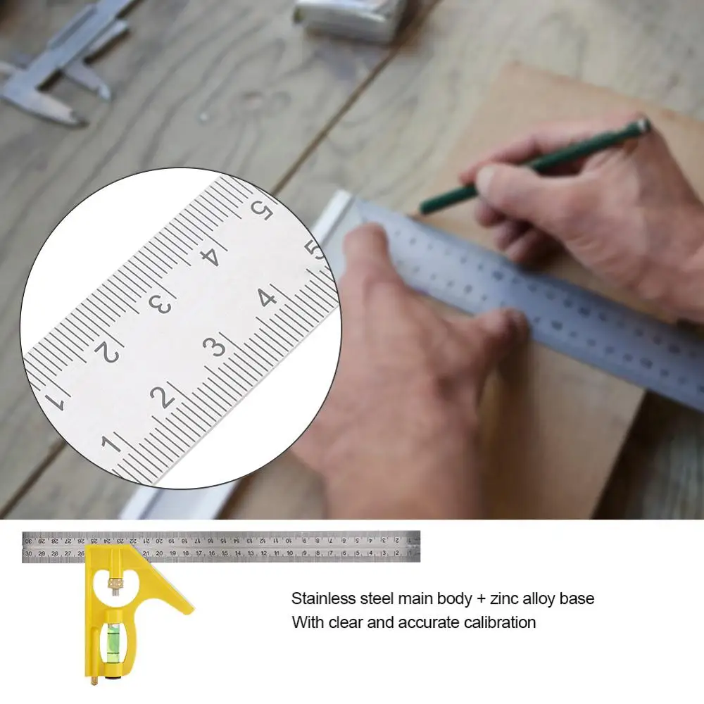 Прямоугольная линейка квадратная 300 мм многофункциональная Регулируемая