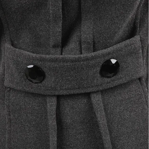 Однотонное двубортное пальто с капюшоном Женское зимнее повседневное толстое