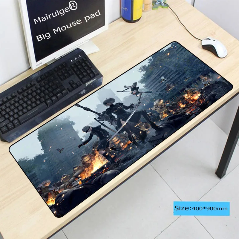 Mairuige 90x40 см скоростной большой коврик для мыши моющийся игровой большой коврик для мыши настольная Подушка Аниме NieR Automata клавиатура Настольный коврик