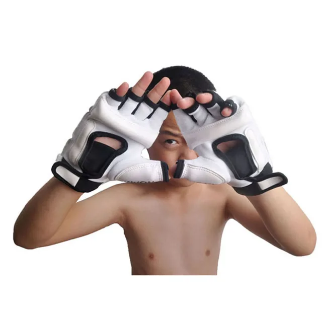 New Leather Half Finger Kids Children Karate Boxing Gloves Mitts Sanda Karate Sandbag Taekwondo Protector Gloves MMA Muay Thai 6