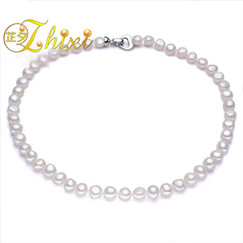 Женское Ожерелье с натуральным жемчугом 9 10 мм X1009|chokers necklaces for women|choker necklace whitechoker