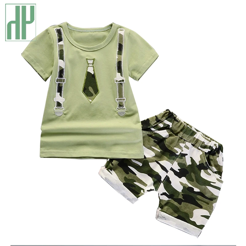 Летняя детская одежда для мальчиков камуфляжная футболка с короткими рукавами