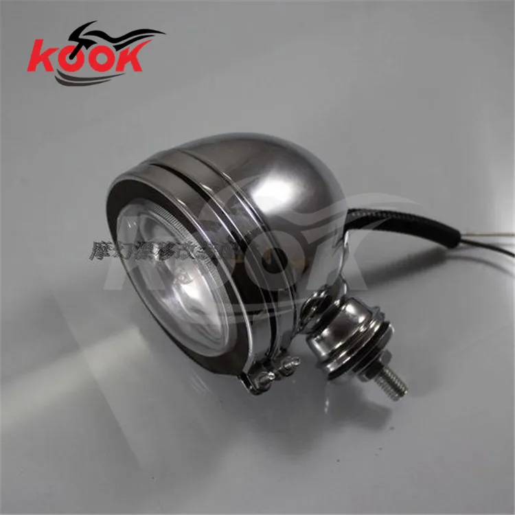 Фара мотоциклетная в винтажном стиле хром прозрачная белая для Harley Davidson Chopper Bobber