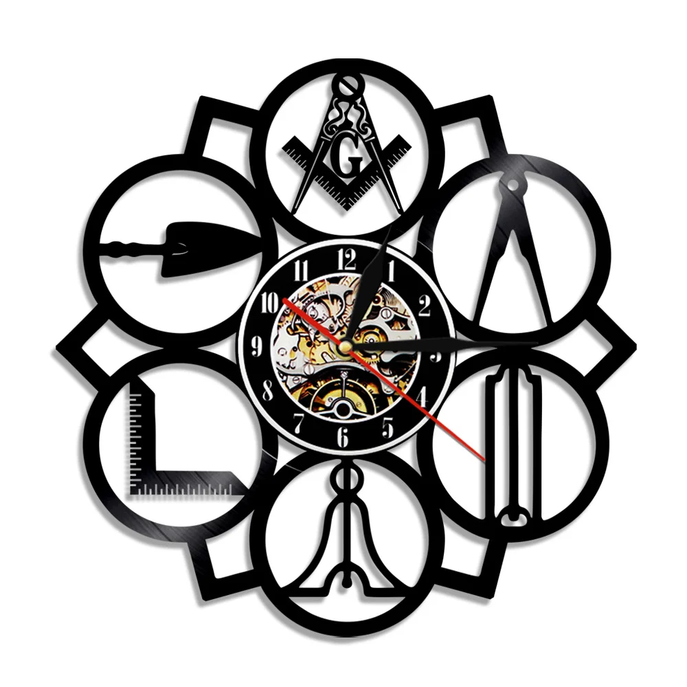 Настенные часы Masonic с бесплатным логотипом виниловая пластина винтажный