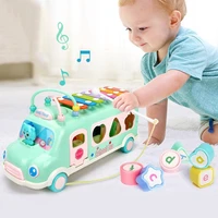 knocking piano bus multi functional shape match musical instrument noise maker toys for children xylophone toys for kids