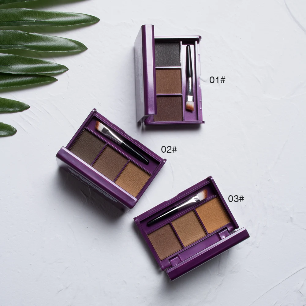 Menow Eyebrow Powder 3 Colors Eye brow Palette Waterproof With Mirror and Brushes Inside Cosmetic for MN098 | Красота и здоровье