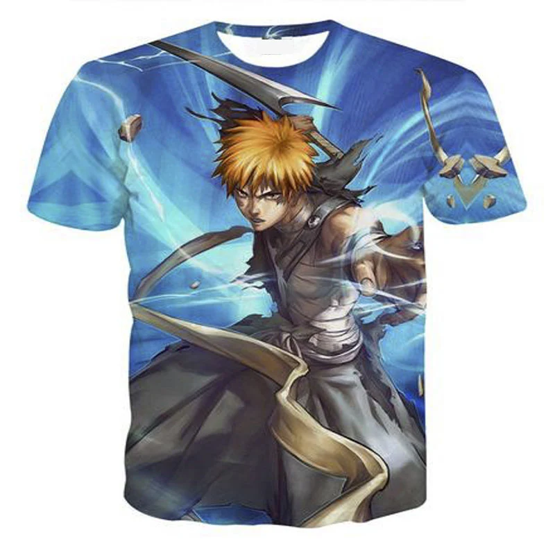 BT-015 Bleach, футболка, аниме, футболки для мужчин и женщин, 3D принт, Gintama BLEACH, футболки, летняя футболка, мультяшный дизайн, футболки, модная уличная одежда, топы - Цвет: BT-015
