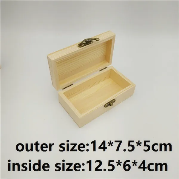 14x7x5B Новое поступление zakka, деревянная маленькая деревянная коробка с крышкой и замком, ювелирная коробка для хранения, свадебный стол, Подарочная коробка 14*7,5*5 см - Цвет: 14x7x5B