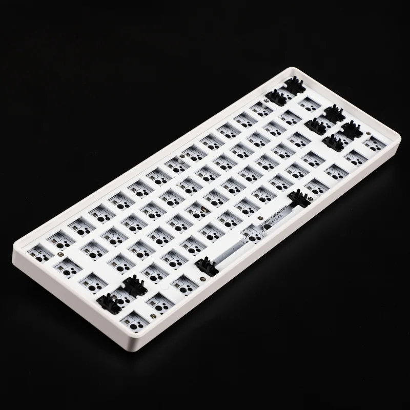 White case Wired GK61 RGB Горячая замена независимый драйвер проводной и Bluetooth Tyce-C ANSI механическая клавиатура DIY kit пластиковый чехол PCB - Цвет: White case Wired