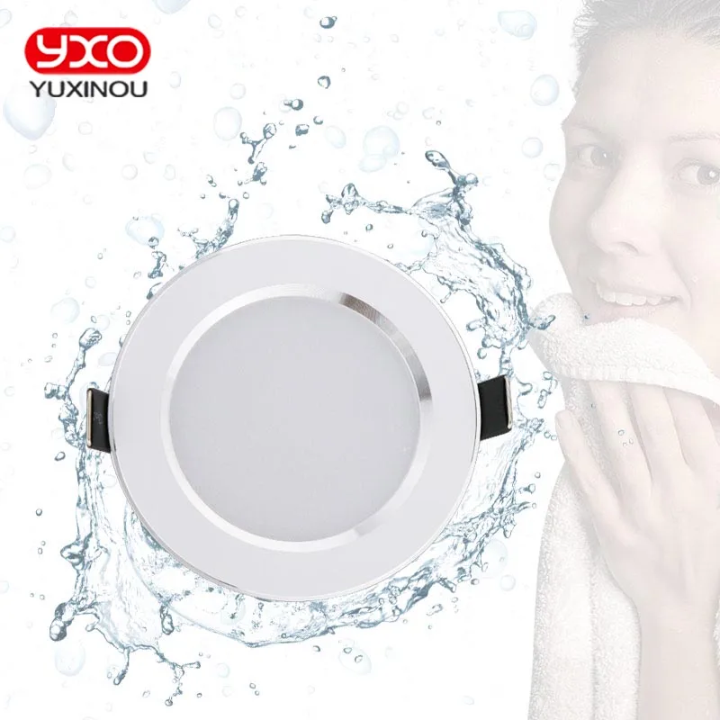 Hot Sale 5W 7W 9W Waterproof LED Downlight Dimmable Warm White Cold 3 Color Recessed Lamp Spot Light AC85-265V | Лампы и освещение