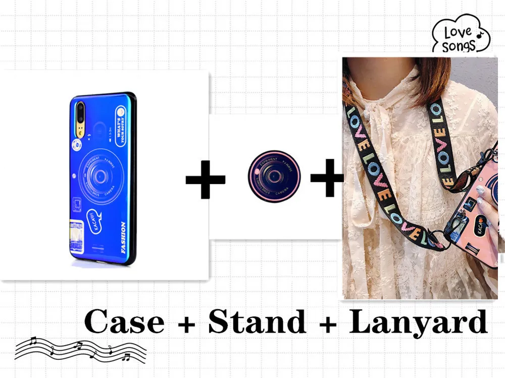 case Holder Lanyard Ретро Камера чехол для samsung Galaxy A50 A30 A70 A750 M10 M20 мягкий чехол-книжка с ремешком для Galaxy S8 S9 S10 плюс S7 A8s A9s чехол - Цвет: case Holder Lanyard