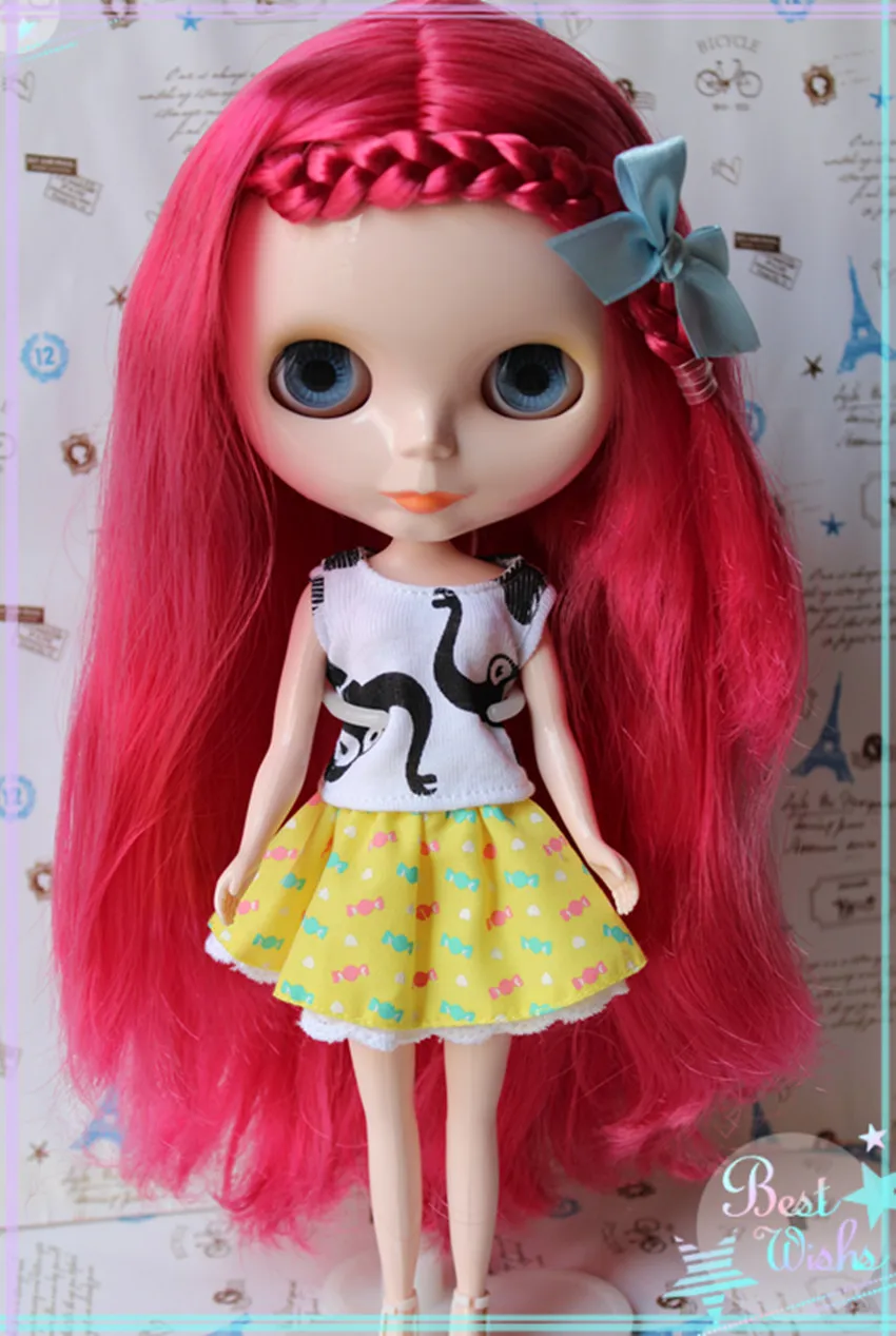 Кукла Blyth телесные куклы светло-розовые прямые волосы 30 см общее тело DIY подходит