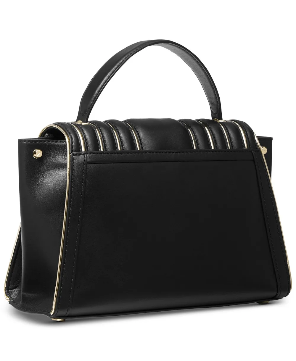 Майкл Корс Уитни стеганая кожа обрисованная Топ Ручка Сумка (черный/золотой)