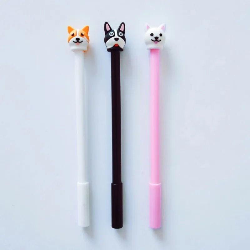 3 шт./лот милая собака животное мультфильм пластиковая гелевая ручка материал