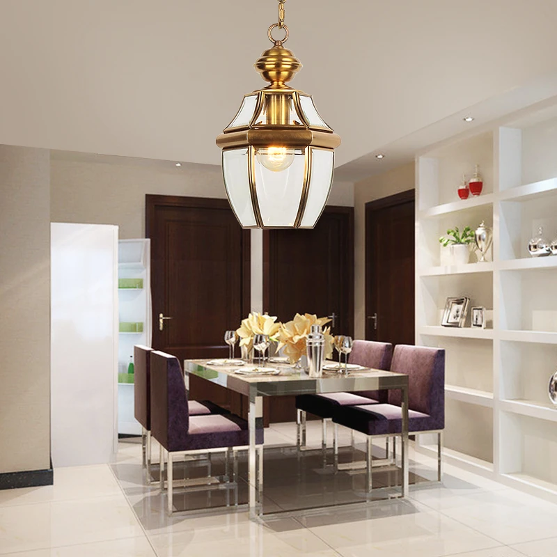 Бесплатная доставка 1 шт. антикварный подвесной светильник для балкона медный