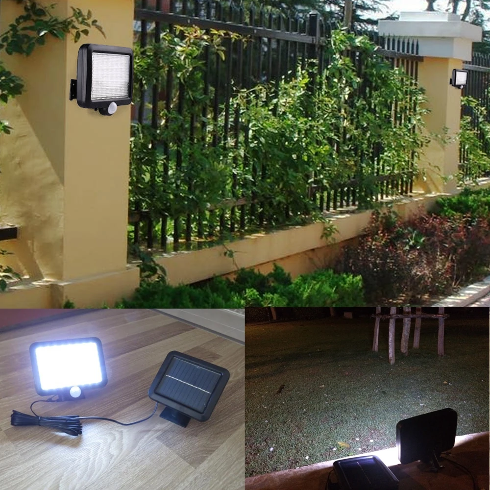 

BORUiT 56 LED Solar Light Outdoor Solar Lamp Powered Sunlight Waterproof PIR Motion Sensor Street Light for Garden Decoration