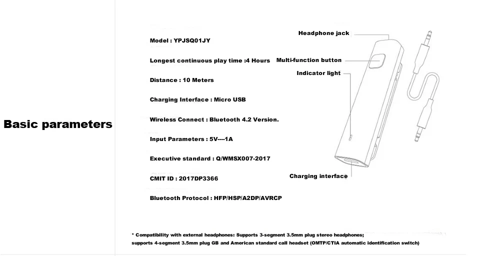 Xiaomi Bluetooth беспроводной аудиоресивер адаптер Профессиональный усилитель чип Bluetooth 4,2 Встроенный аккумулятор двойное соединение