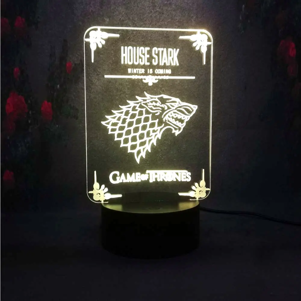 Горячая Игра престолов из фильма Белый Волк мультфильм 3D RGB Зарядка Настольная