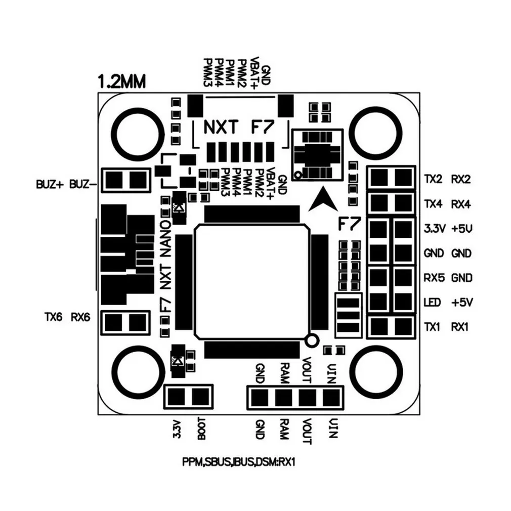F7 NXT NANO Контроллер полета W/ICM20608 32K встроенное OSD 5 в 3A BEC 20x20 мм для RC гоночного дрона