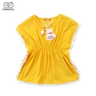 Emmababyдетское бальное платье с бахромой для маленьких девочек; Пляжный сарафан с цветочной бахромой; Платье-бикини