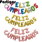 FELIZ CUMPLEANOS с надписью воздушный шар из фольги, шар алфавит в Испании на день рождения, украшения для детского дня рождения