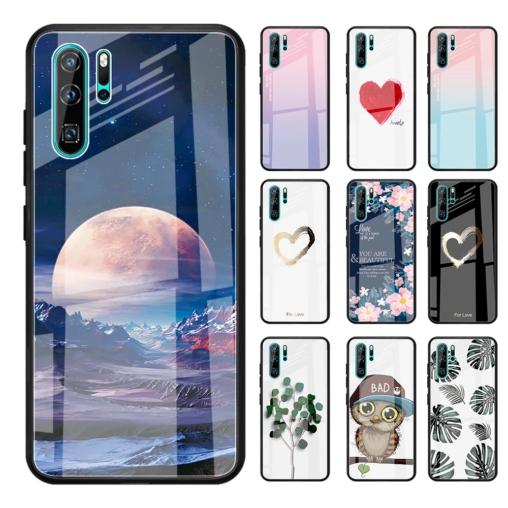 

Space Hard Back Glass Case For Huawei Nova 3i 3 P30 P20 Pro Mate 20 10 Lite Tempered Glass Case Cover Honor 8X 10 Phone Case