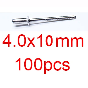 4X10mm 100pcs Разные размеры 304 полые заклепки из нержавеющей стали Rivetti M3.2x10mm M4.0x10mm заклепки с закрытым концом - Цвет: 4X10mm 100pcs
