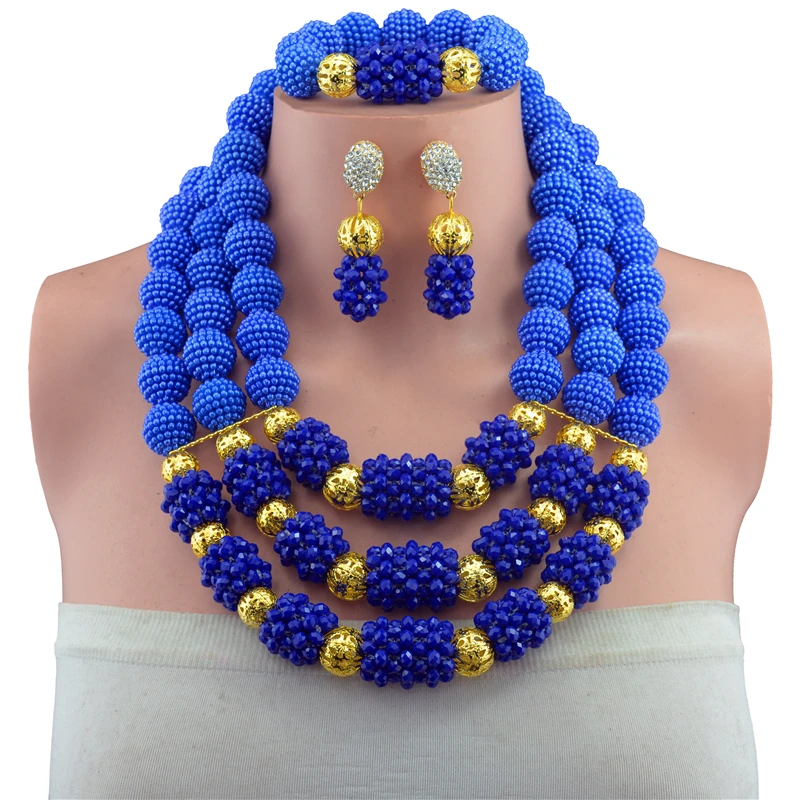 Изумительные африканские бусы ювелирный набор хрустальные ожерелье нигерийская