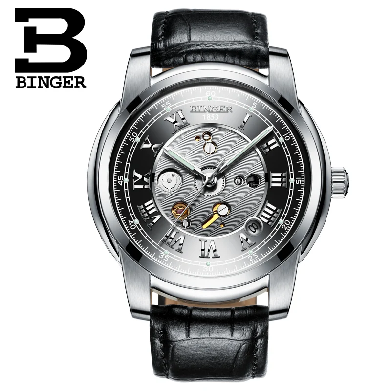 Мужские часы B1159G водонепроницаемые швейцарские автоматические механические