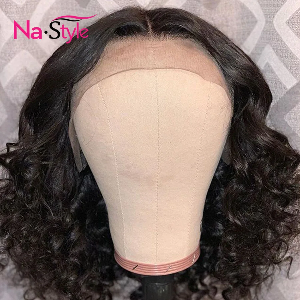 360 кружево парик их натуральных волос хвост Глубокий кудрявые бразильские волосы