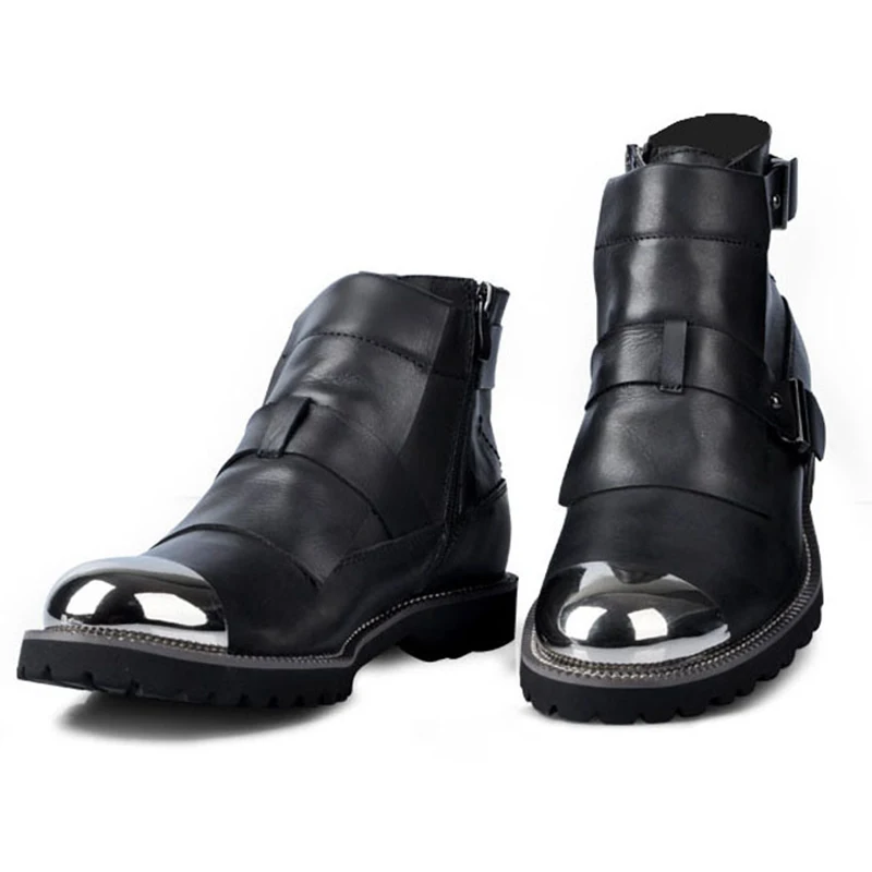 Мужская обувь из натуральной кожи Chaussure с цепочкой и металлическими