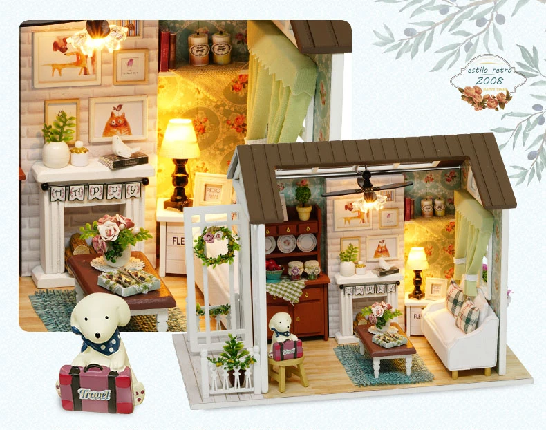 Кукольный дом Миниатюрный Кукольный кукольный домик CUTEBEE, деревянная мебель для дома, игрушки для детей, подарок на день рождения Z007