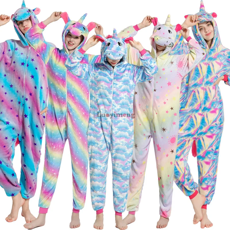 Женские наборы пижам с рисунками животных кугуруми единорог стич панда косплей
