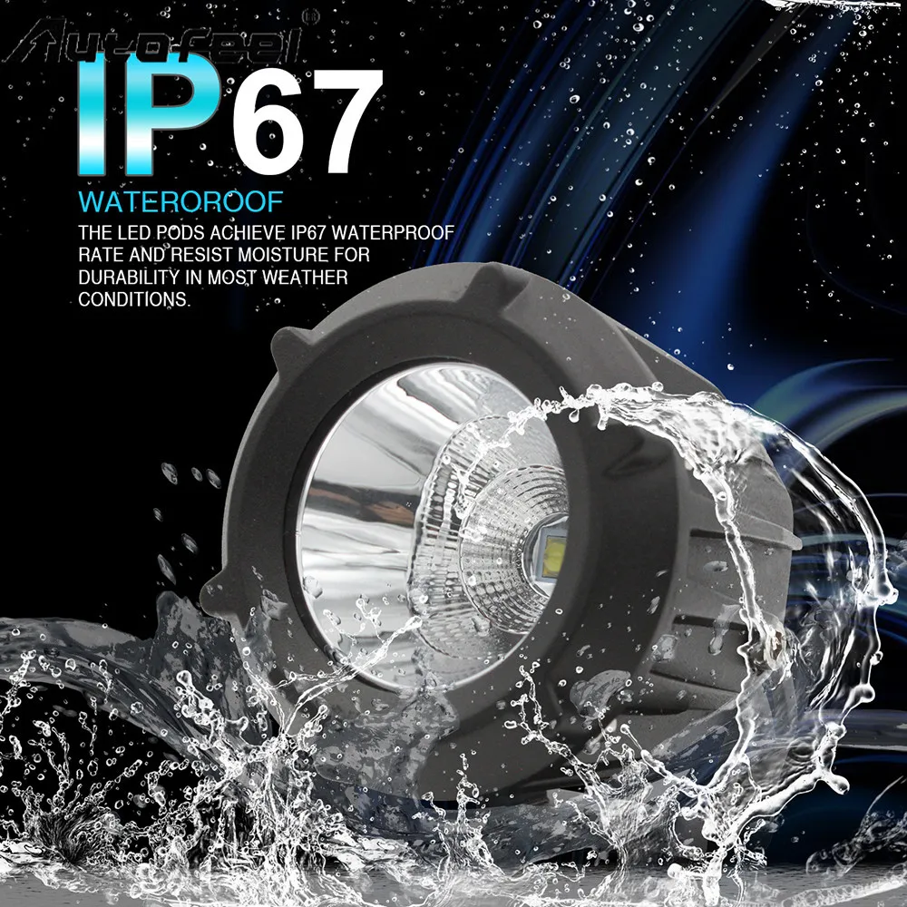 Autofeel 2pcs Led Driving Light 25W Work Lamp Off Road 12V LED Tractor Motorcycle Lights 12v 24v | Автомобили и мотоциклы