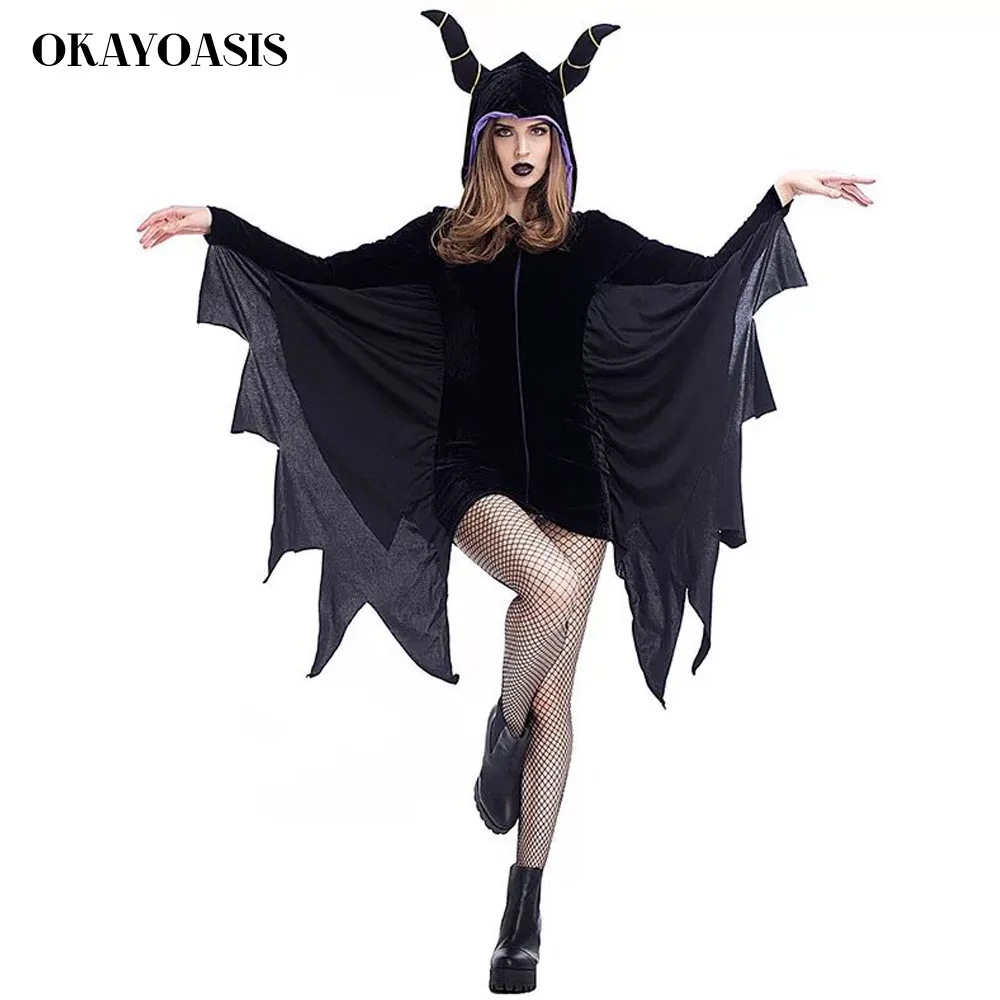 Женский костюм летучая мышь на молнии черный для косплея|bat costume|animal cosplaycostume women |