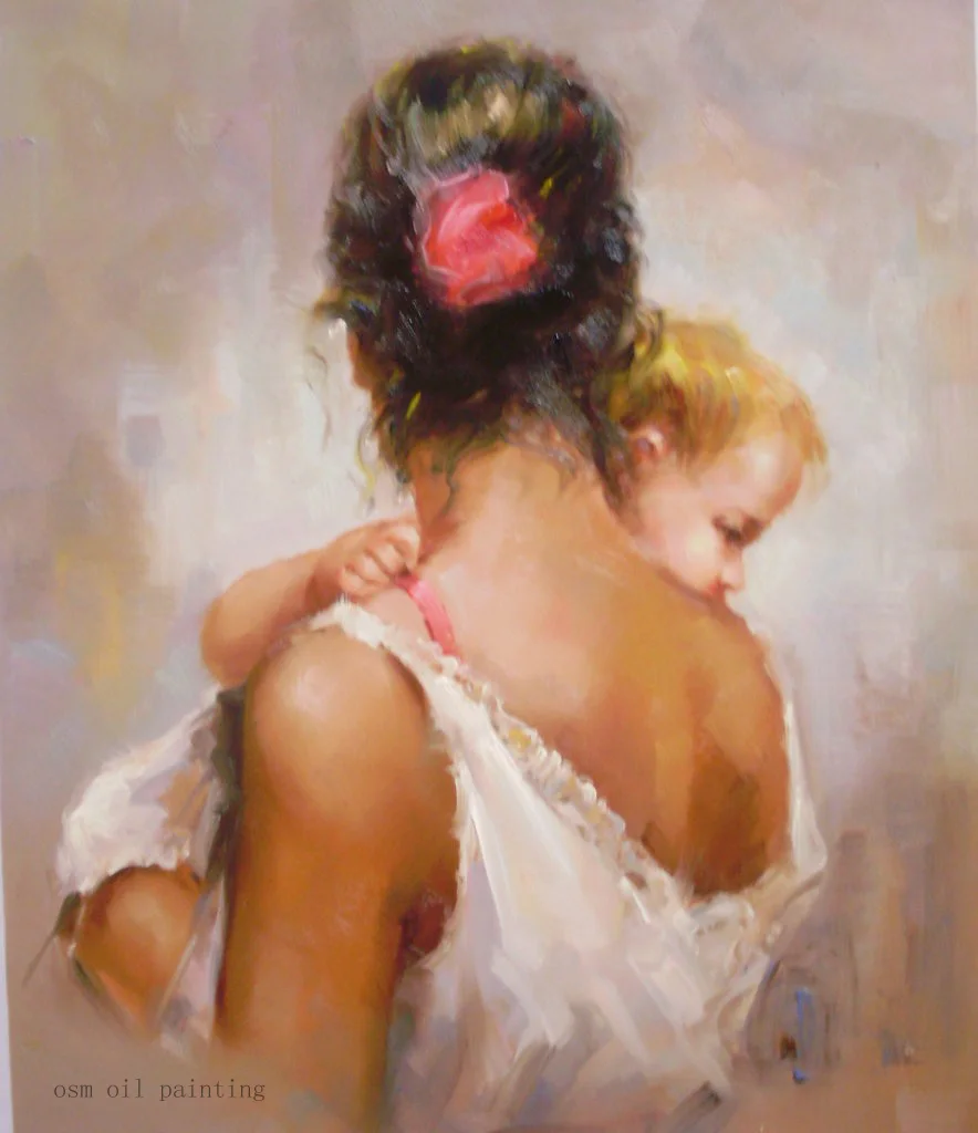 Картина маслом на холсте Мама и ребенок без рамки|oil painting|paintings on canvasoil painting canvas |