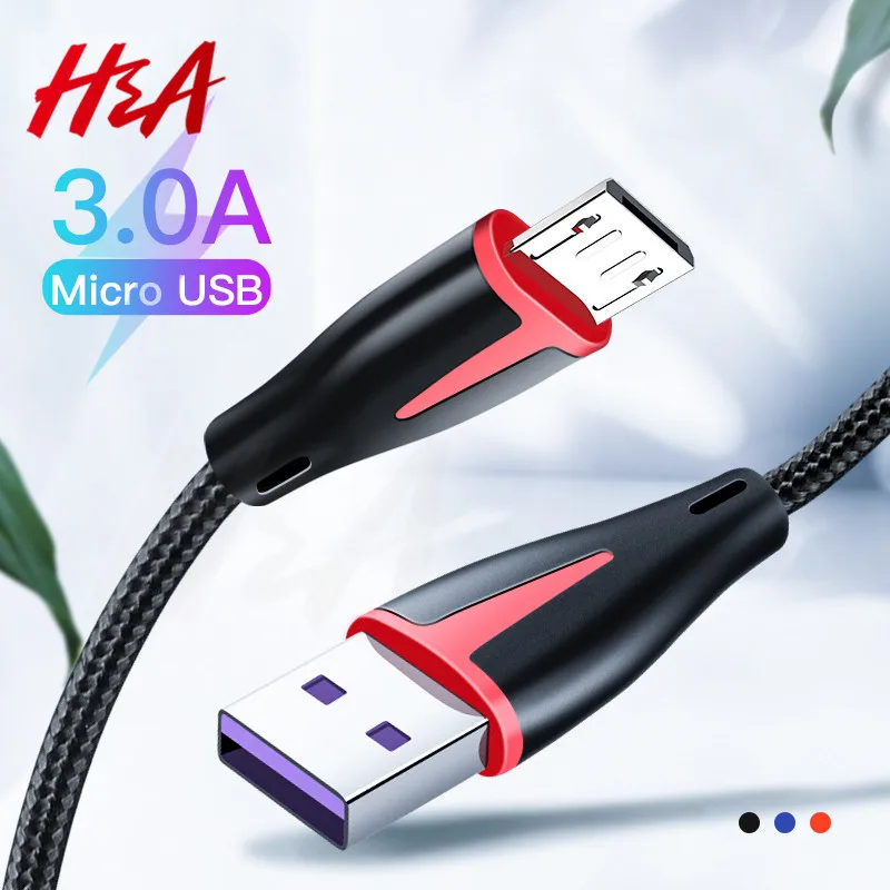 H &amp A Micro USB кабель 3A Быстрая зарядка для samsung S6 S7 зарядный данных Xiaomi huawei Tablet Andriod