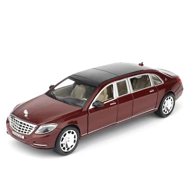 deep red 1/24 Maybach S600 металлическая модель автомобиля литая под давлением сплав высокая имитация, модели автомобилей 6 дверей можно открыть инерционные игрушки для детей Difts - Цвет: deep red