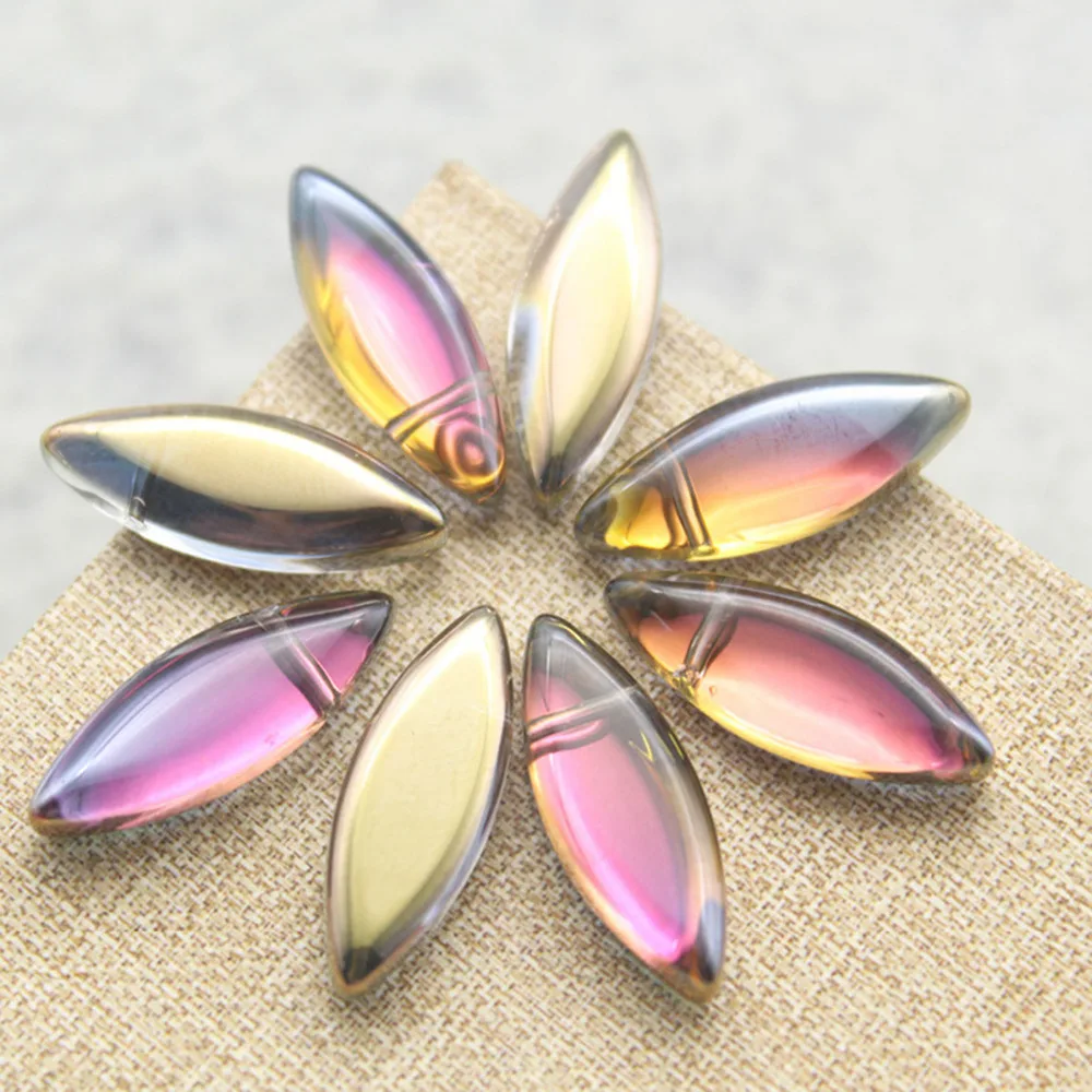DoreenBeads стеклянные чешские бусины, капельные оранжевые AB радужные цвета, около 19 мм(6/") х 10 мм(3/8"), отверстие: около 1,2 мм, 10 шт