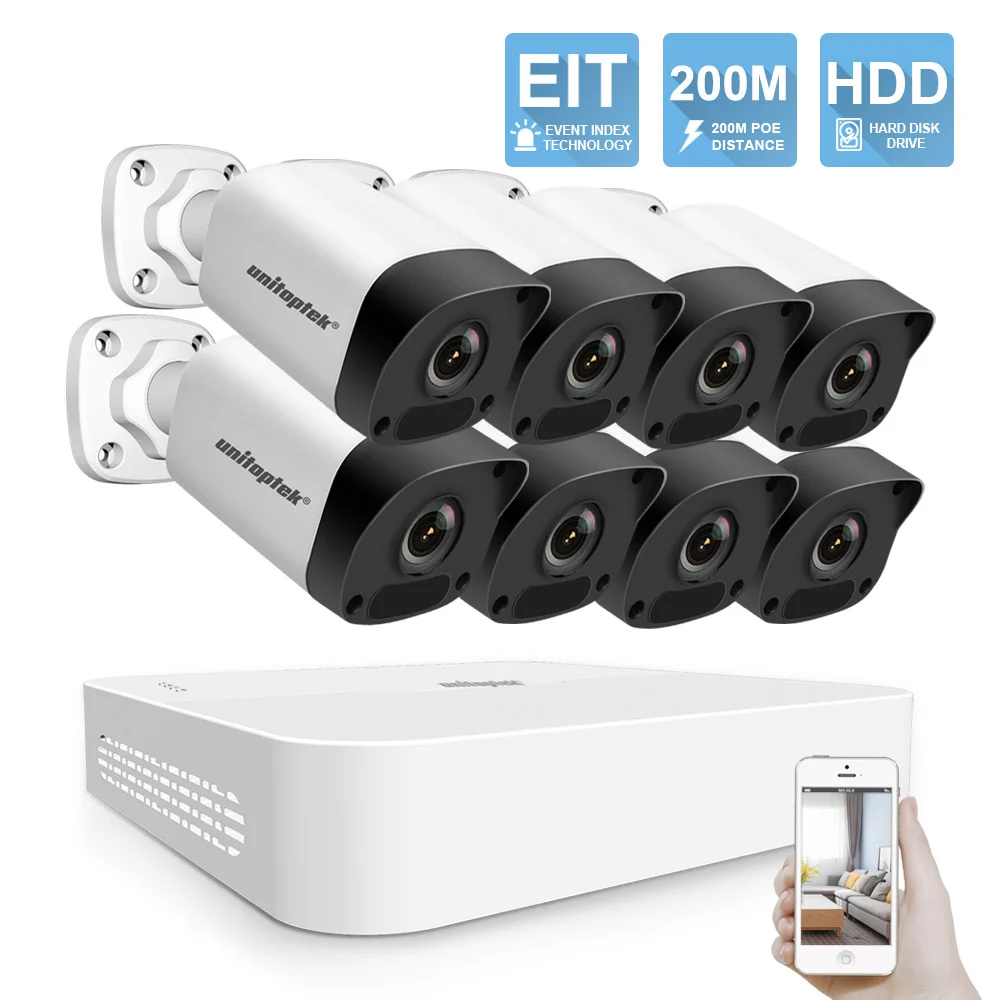 4CH 8CH 4MP POE NVR комплект камер видеонаблюдения H.265 HD 4MP ip-камера безопасности 200 м POE расстояние 52 в комплект системы видеонаблюдения - Цвет: 8CH 4MP POE NVR Kit
