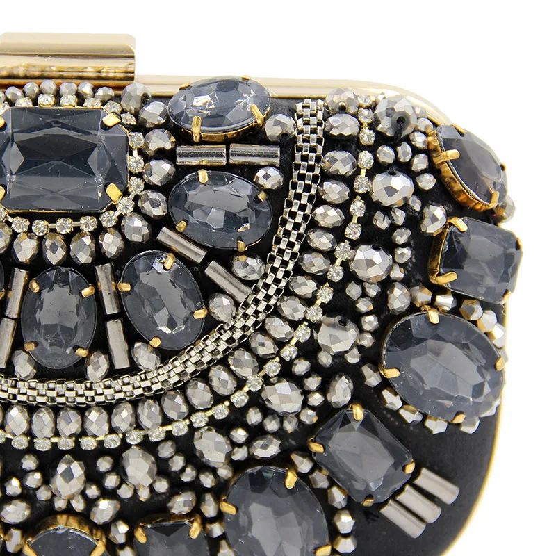 Роскошные Сумки Для женщин дизайнер черный кристалл женский металлов Дело