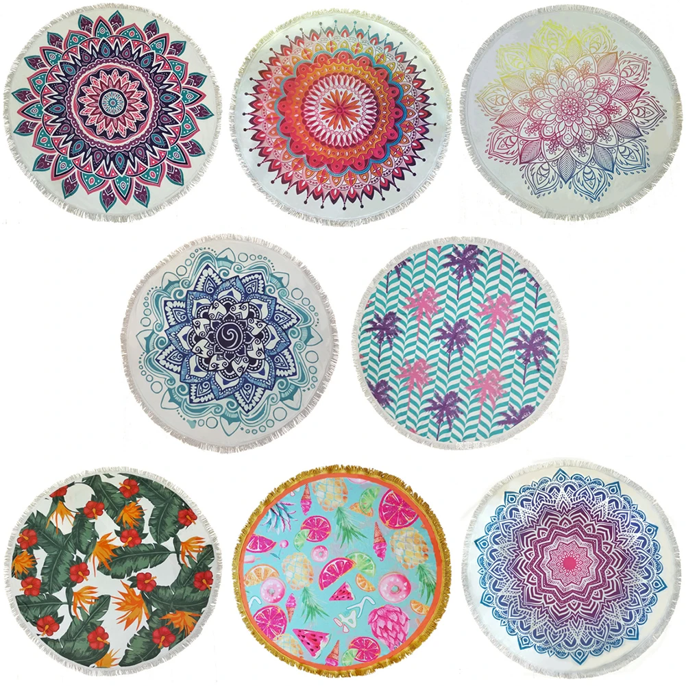 Beach Mat Microfiber Round Towels Travel Outdoor Sports Yoga Pad|Надувные матрасы| |