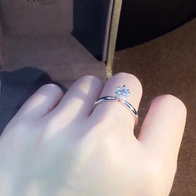 EDI настоящий натуральный бриллиант GIA кольцо 18 к белое золото 0.3ct F/VS Алмаз Halo маленькая Талия обручальное кольцо подарок для женщин