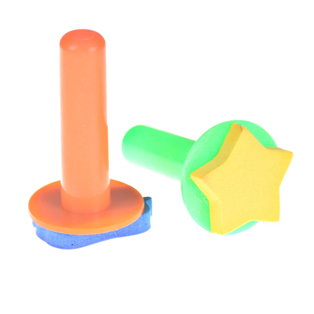 Randomly DIY Graffiti Sponge Brush Seal Painting Tool Plastic Handle Funny Kids Children's Drawing Toys 5pcs/set | Игрушки и хобби