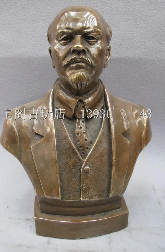 

TOP limited edition collection-the Soviet Union Russia great leader Vladimir Lenin bronze statue 26 CM TALL